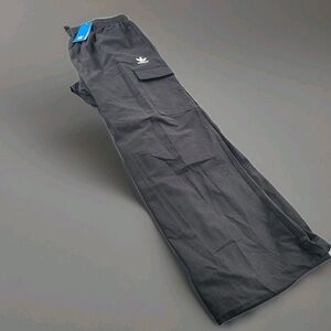 Adidas x Essentials Woven Black Cargo Wide Leg Pants Men's Size Medium